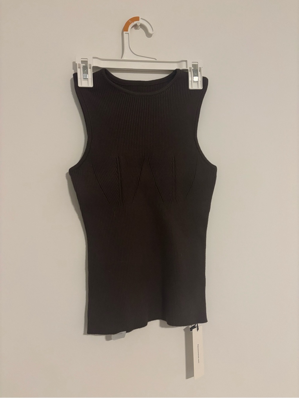 Commense Ribbed Sleeveless Tank Top - Black